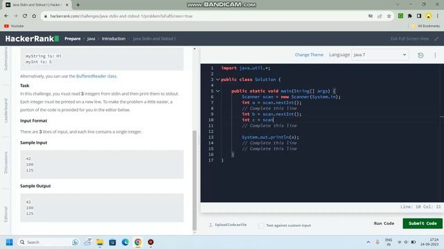 #2 Java Stdin and Stdout I || Solution смотреть онлайн