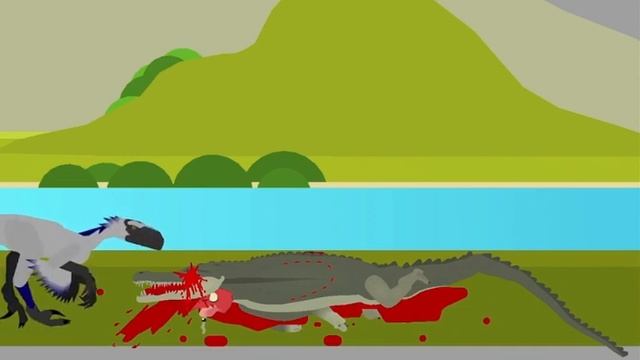 Tyrannosaurus VS Deinosuchus (Stick nodes) смотреть онлайн