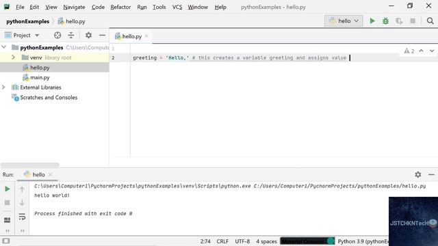 Exploring Strings and Variables in Python with PyCharm IDE смотреть онлайн