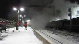 Отправление паровоза П36-0120/0147 с туристическим поездом №925 Нижний Новгород-Москва.