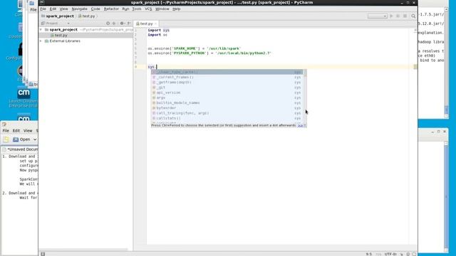 Setup pycharm for pyspark in Cloudera смотреть онлайн