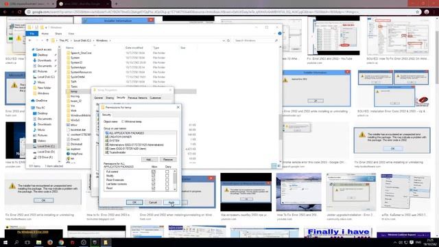 สอนแก้คนที่ติดตั้งโปรแกรมไม่ได้แล้วขึ้น error 2503 windows 7,8,10 смотреть онлайн