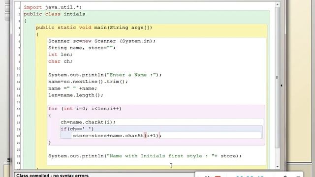 String Name with Initials with full explanation String Functions in bluej смотреть онлайн
