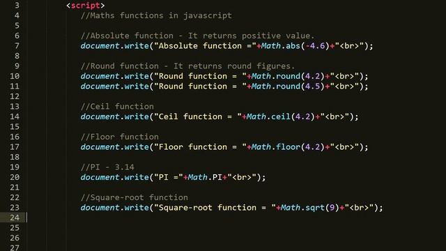 Maths Functions in JavaScript tutorial смотреть онлайн
