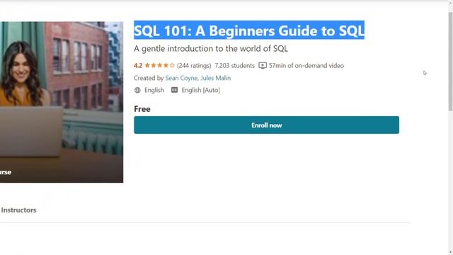 Free SQL Courses | Udemy Free Course | Enroll Now