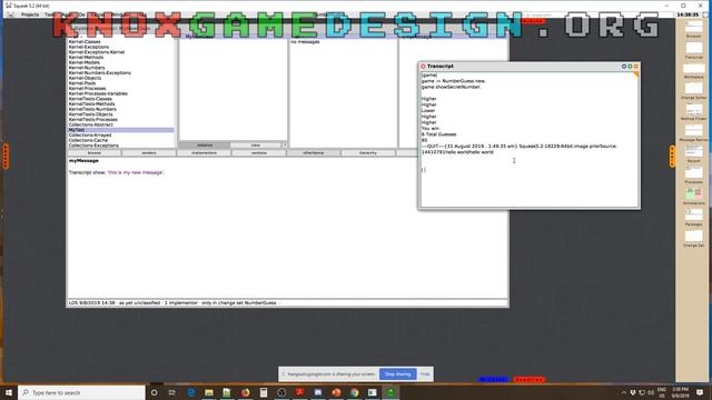 Creating Games In Smalltalk - Knoxville Game Design, September 2019