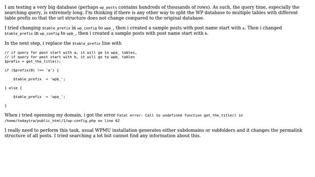 Wordpress: How to use if condition to change $table_prefix in wp_config.php? смотреть онлайн