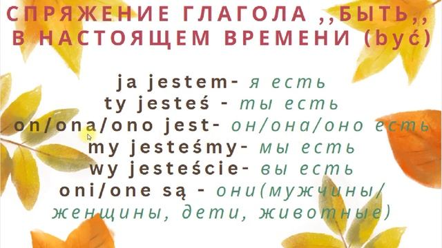 14 УРОК СПРЯЖЕНИЕ ГЛАГОЛА ,,БЫТЬ,, В НАСТОЯЩЕМ ВРЕМЕНИ (być) смотреть онлайн