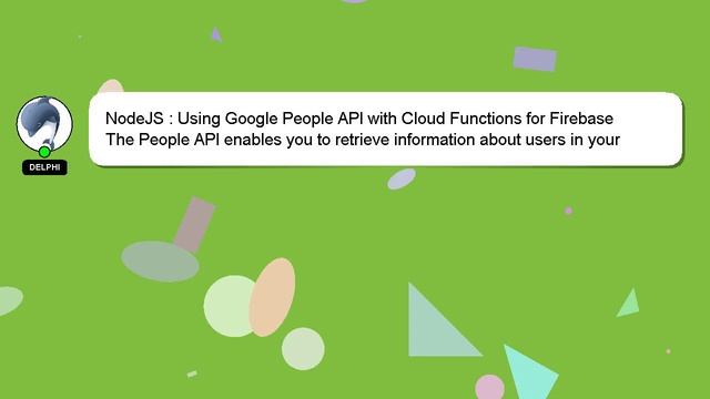 NodeJS : Using Google People API with Cloud Functions for Firebase смотреть онлайн
