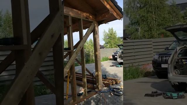 Навес, стены, каркас часть 2