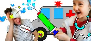 ПОЛИНА играет в ДОКТОРА с Папой. Видео для детей. Болючий укол.