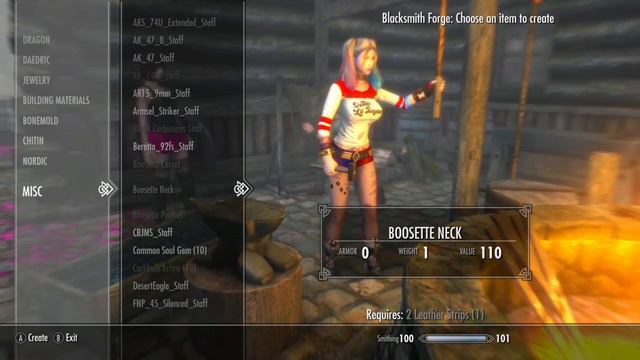 Skyrim (Xbox One) Harley Quinn Outfit Mod (Link In Description)
