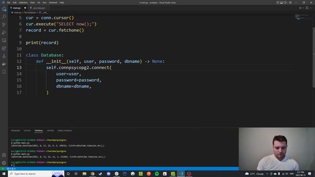 Let's connect to a postgres database in python смотреть онлайн