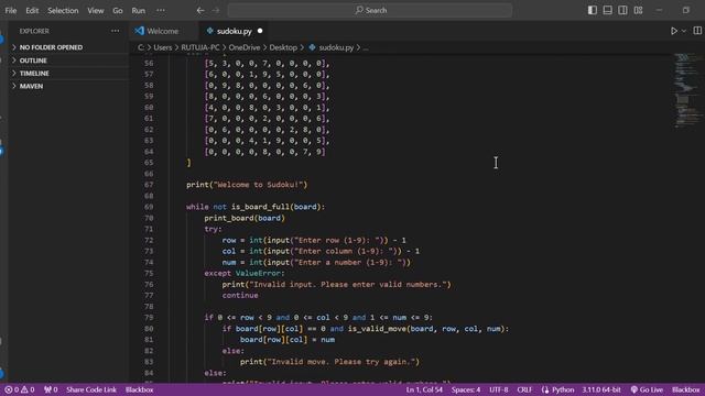 Sudoku Game using Backtracking algorithm in Python смотреть онлайн