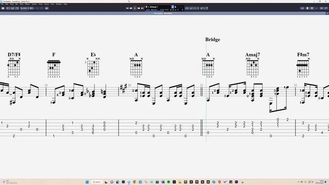 The Beatles - Something, fingerstyle guitar (INTERACTIVE GUITAR TABS) смотреть онлайн