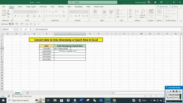 Convert date to Unix timestamp or epoch time in Excel смотреть онлайн