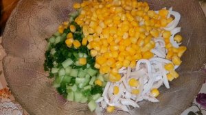 Салат с кальмарами постный на праздник и в будни. Отличный вариант на Новый год!