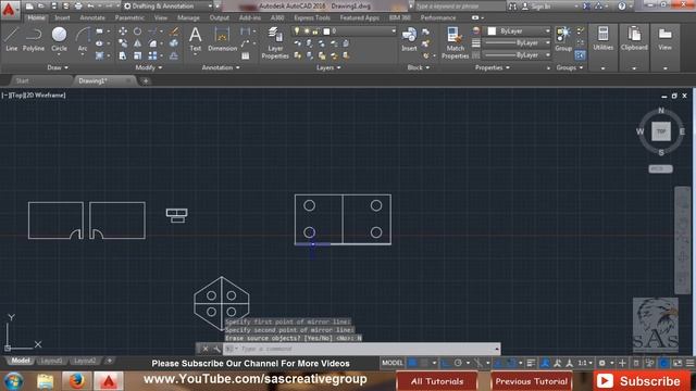 Autocad 2016 - 22. How to use Mirror and Scale Command? смотреть онлайн