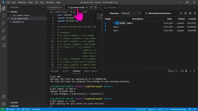 How to squash multiple commits into one using Git interactive rebase? смотреть онлайн