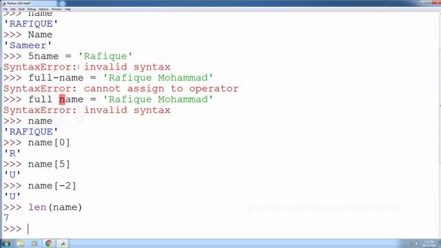 Python Tutorials For Beginners in Telugu - Tutorial 3 - Variables смотреть онлайн