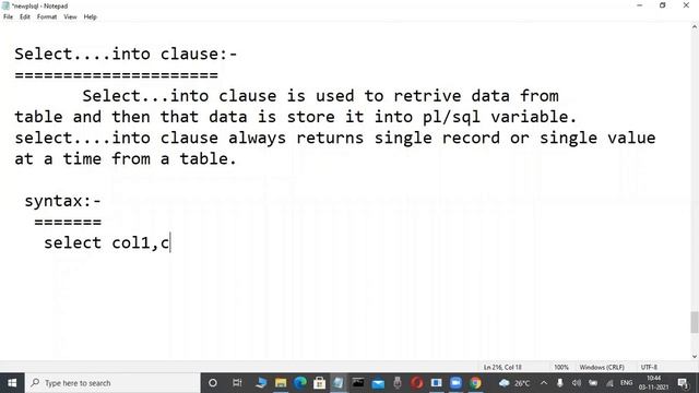PL/SQL tutorials || Demo - 3 || by Mr. Murali On 03-11-2021 @10AM IST смотреть онлайн