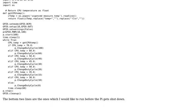 Raspberry Pi: RPI Run a Python script fan speed control while loop until shutdown смотреть онлайн