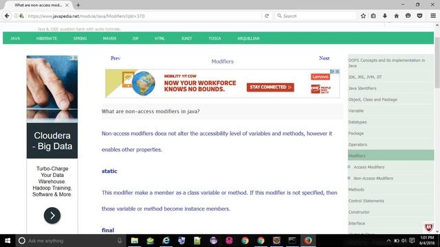 What are non-access modifiers in java?
- javapedia.net смотреть онлайн