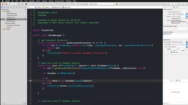 Create a To-Do List App: Data Model for local storage - JSON and Codable смотреть онлайн