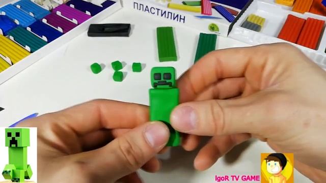 КРИПЕР ИЗ МАЙНКРАФТА, Лепим из пластилина, Лепка шоу смотреть онлайн