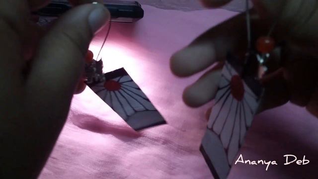 I tried to make tanjiro's hanafuda earrings from demon slayer🍄 смотреть онлайн