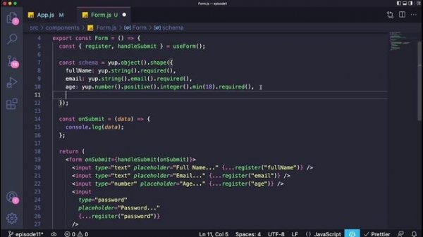ReactJS Course [11] - React-Hook-Form and YUP Tutorial | How to do Forms The Right Way