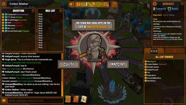 New Werewolf Gameplay | How To Werewolf | Town of Salem Coven смотреть онлайн