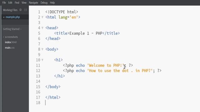 What does the dot .in PHP mean? смотреть онлайн