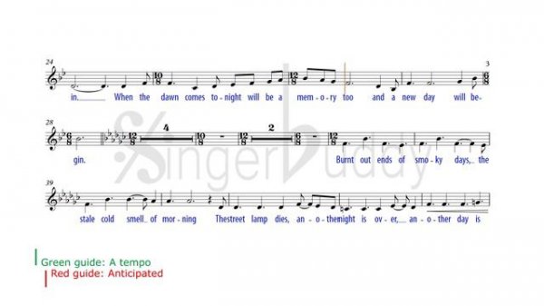 Memory Cats Karaoke Piano Original key