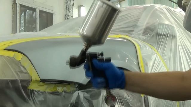 Покраска крыла переходом (серебристый металлик)