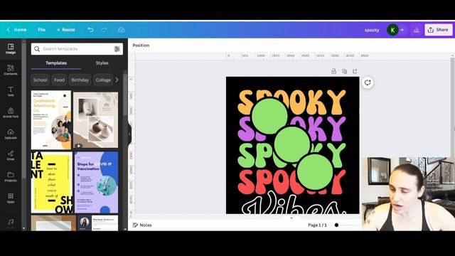 Canva T-shirt Design Tutorial For Print On Demand: 4th Quarter Halloween Faces Niche смотреть онлайн