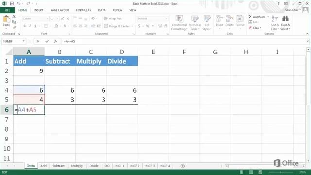 Video Basic math in Excel 2013 смотреть онлайн