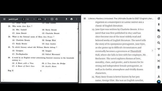 GSET English Literature Paper Solutions With Explanations #gset #ugcnet #previousyearquestions