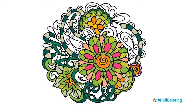 Coloring Flowers ? | Coloring Book for Adults | Anti stress Relaxing games смотреть онлайн