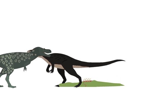 Allosaurus vs Gorgosaurus - Stick Nodes dinosaur fight animation смотреть онлайн