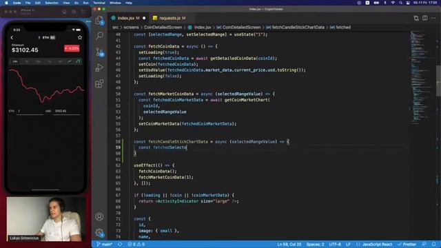 Let's build a CRYPTO Price Tracker with React Native (p.5)? смотреть онлайн