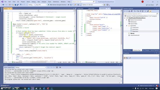 SQL INSERT in Flask смотреть онлайн