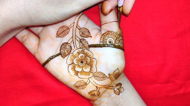latest gorgeous rose flower front hand mehndi design/easy front hand mehndi design 2021 смотреть онлайн