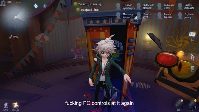 Identity V | PC Controls ? Ft. Nagito Komaeda | ?️ Funny Moment