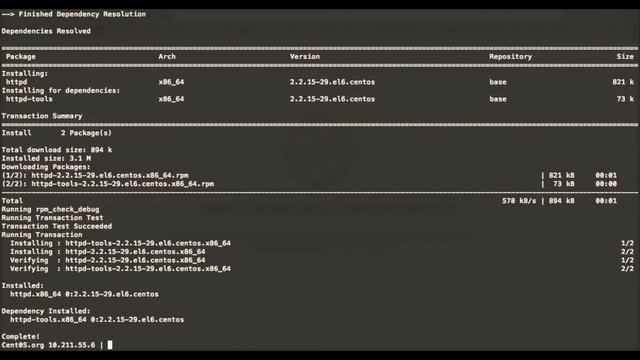 YUM install & erase - serveur apache "httpd" - linux cent0S 6.5(final) смотреть онлайн