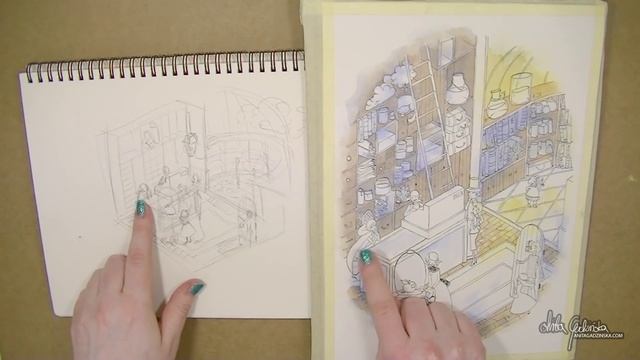 Anita's Art Chat- How I draw a scene! смотреть онлайн