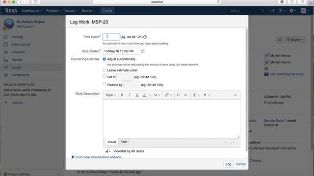 JIRA Tutorial #38 - JIRA Time Tracking | Logging Time In JIRA Issue