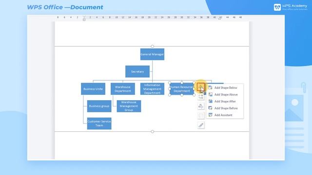 [WPS Academy] 1.7.5 Word: Use WPSArt to insert an organization chart with one click смотреть онлайн