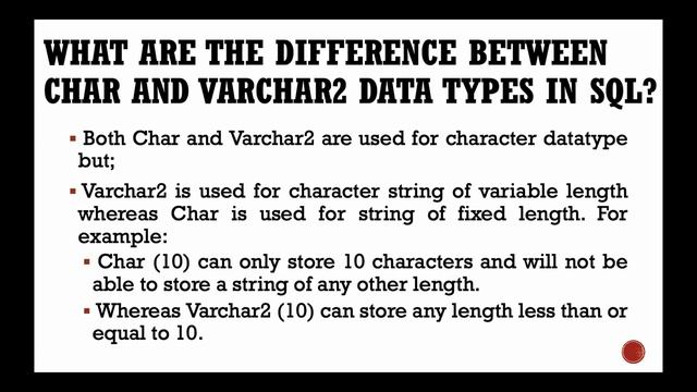 Difference between char and varchar 2. смотреть онлайн