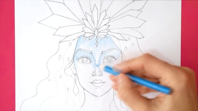 Как нарисовать СНЕЖНУЮ КОРОЛЕВУ★Уроки рисования | How to draw a portrait смотреть онлайн